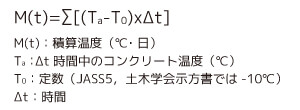 ワイヤレスコンクリート温度センサー T-BLOCK 積算温度について