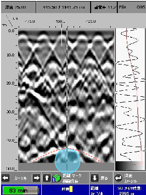 地中内引込管 2D測定 電磁波レーダ探査
