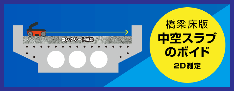 橋梁中空スラブのボイド探査例 2D測定 電磁波レーダ探査
