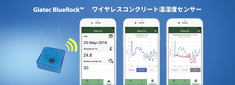 ワイヤレスコンクリート温湿度センサー BlueRock