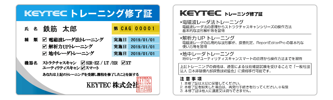 新修了証への切り替え KEYTEC